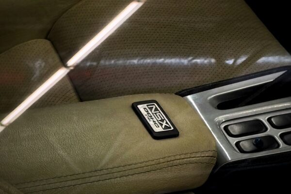 Interior of a car with leather seats and dashboard