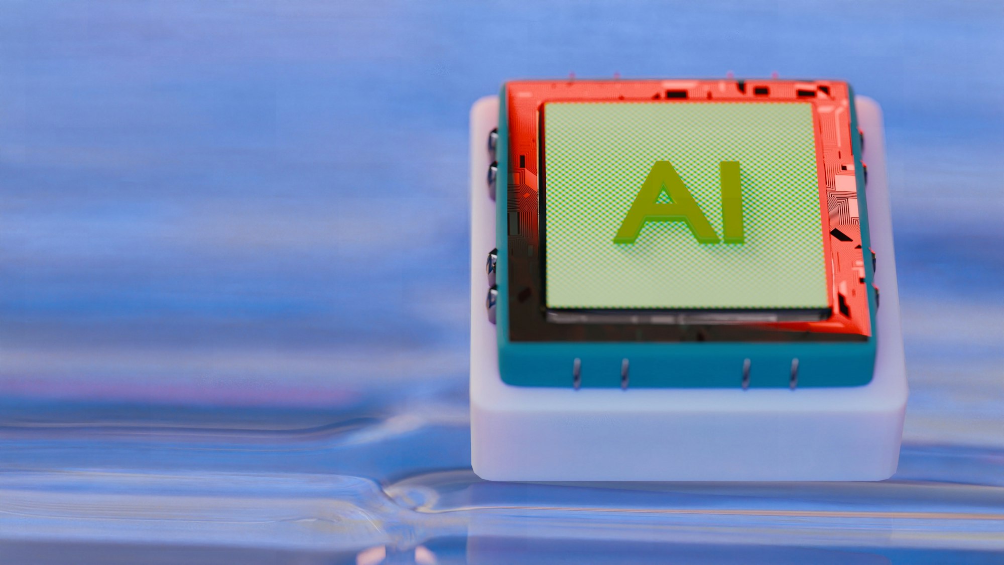 Futuristic microchip representing quantum computing's influence on home design